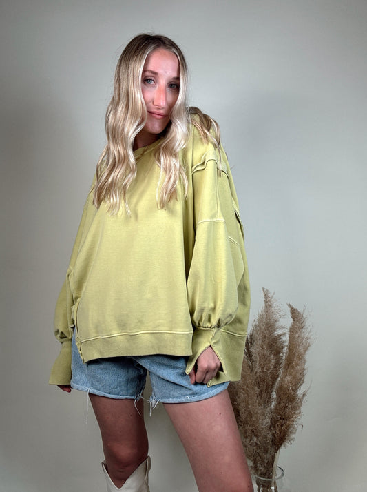 We The Free Camden Sweatshirt, The definition of an effortless essential, this cool and classic pullover is featured in an oversized, slouchy fit with raw, exposed seaming throughout for a true lived-in look. free people dupe