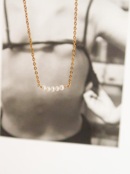 18K Non-Tarnish Petite Pearl Choker