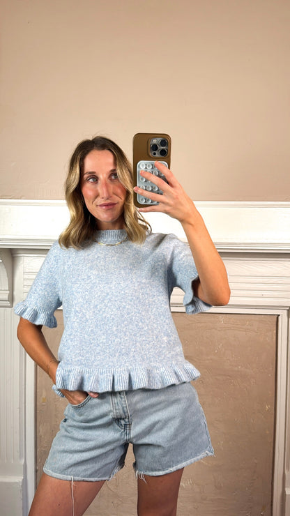 Ruffle Hem Knit Tee