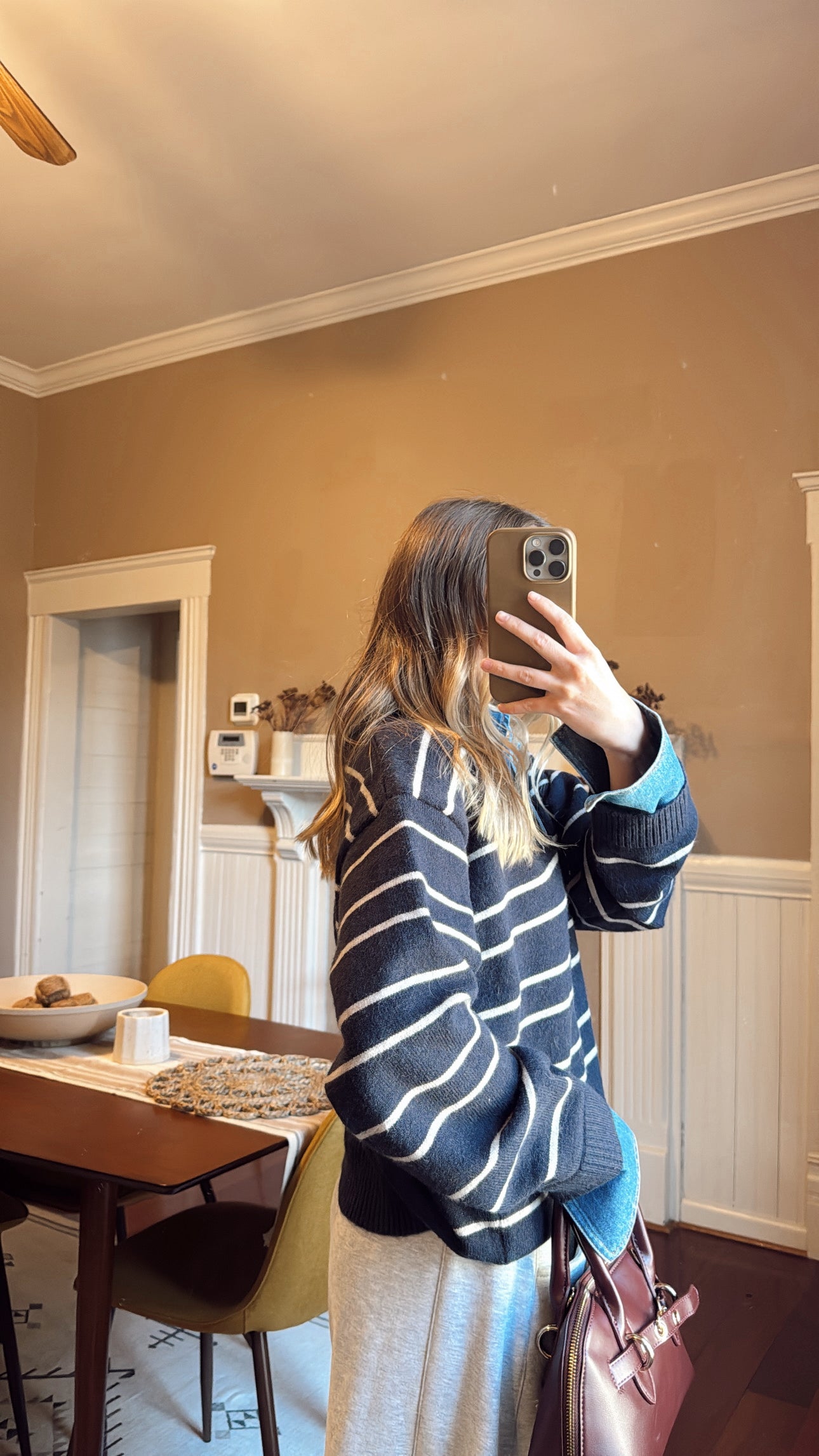 Emely Contrast Knit Top - Striped