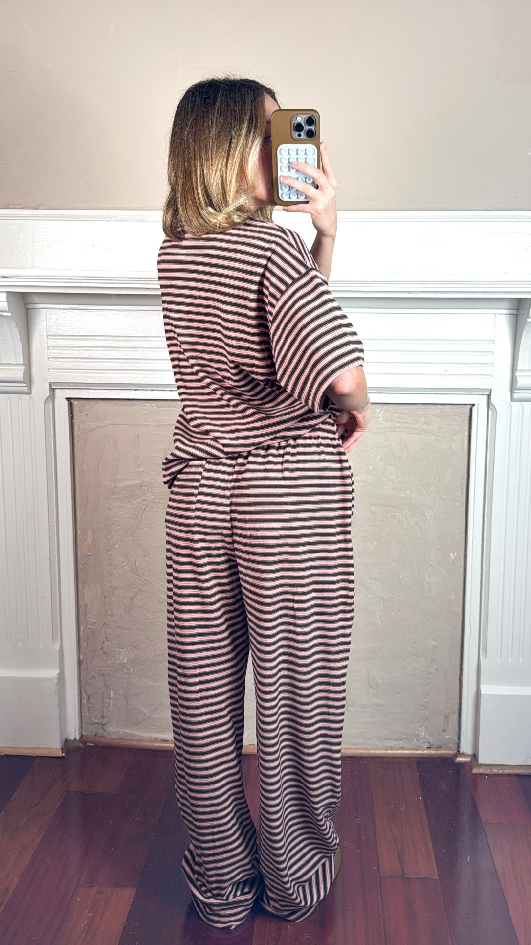 Raspberry Chocolate Striped Pants