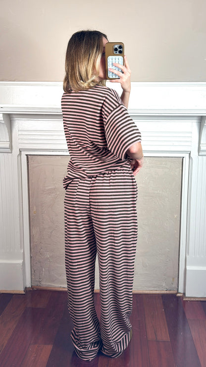 Raspberry Chocolate Striped Pants
