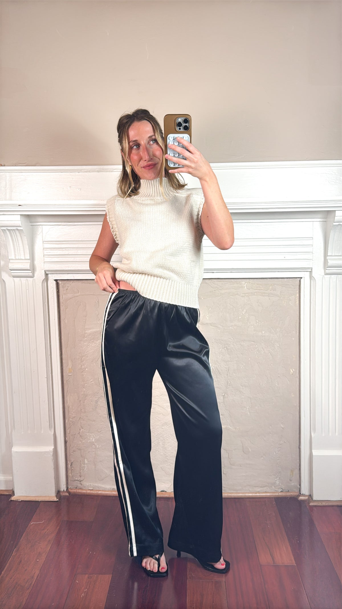 Cove Satin Pant - Side Stripe Satin Pants
