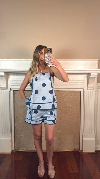 Bluebell Polka Dot Top and Shorts Set