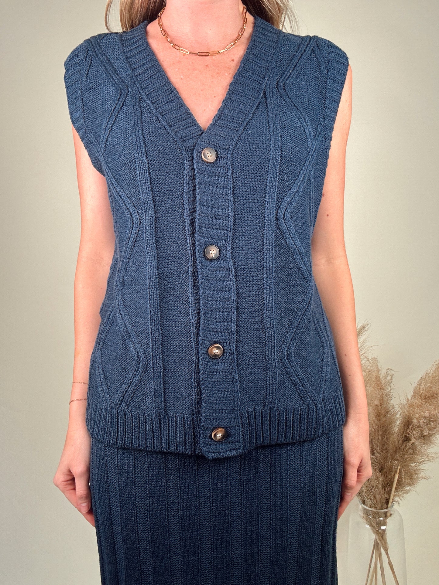 Holiday Vest and Maxi Skirt Two Piece Set