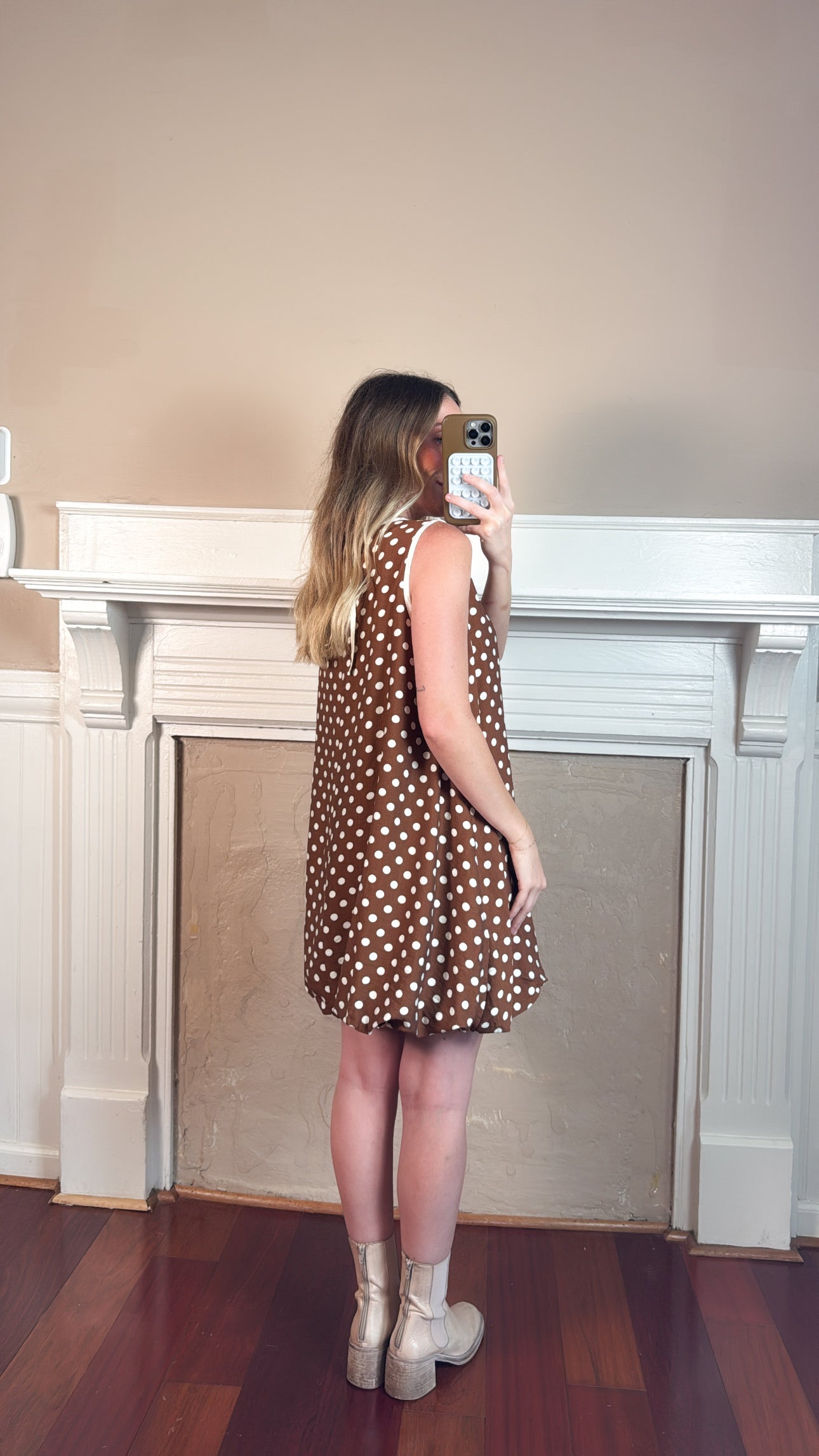 Polka Dot Bubble Mini Dress