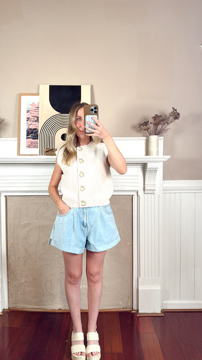 Holland Vest Top - Cream