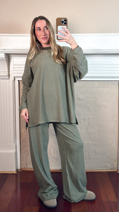 Olive Striped Bottoms