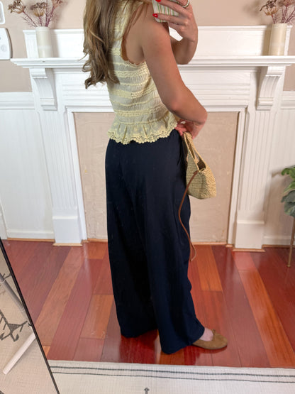 Linen Tuck Pants