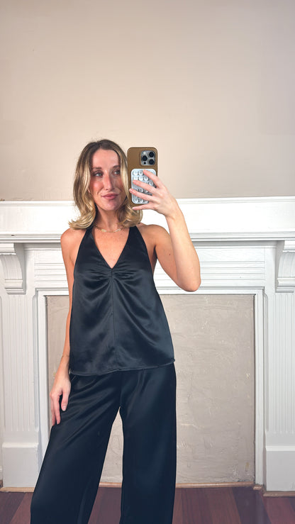 Billie Satin Halter Neck Top and Pants Set
