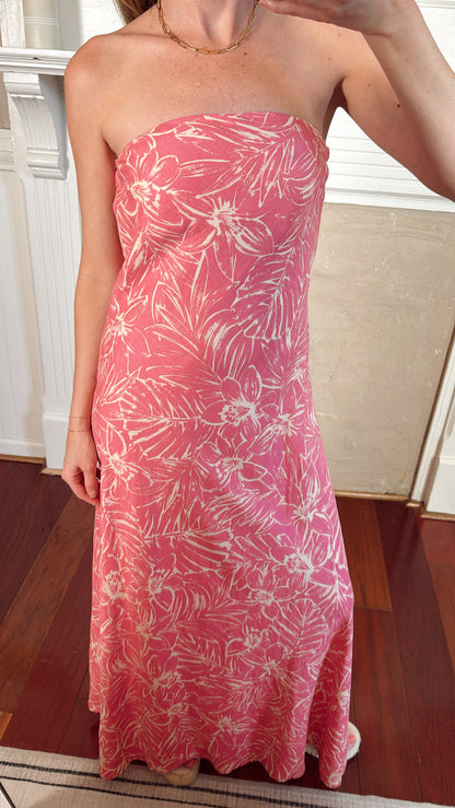 Marie Strapless Floral Maxi Dress