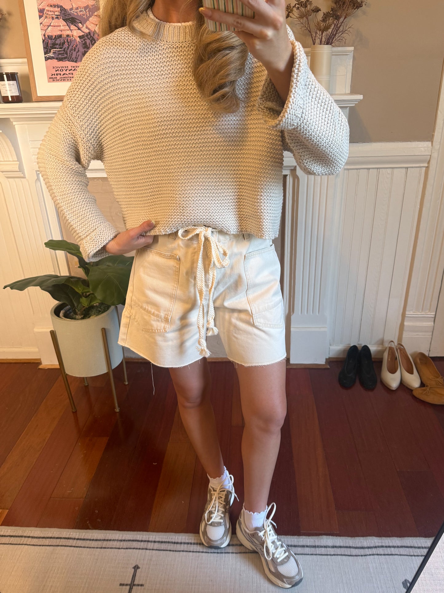 Cassie Crochet Sweater - French Oak