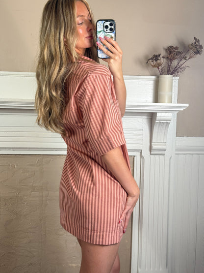 Carlie Stripe Collard Dress