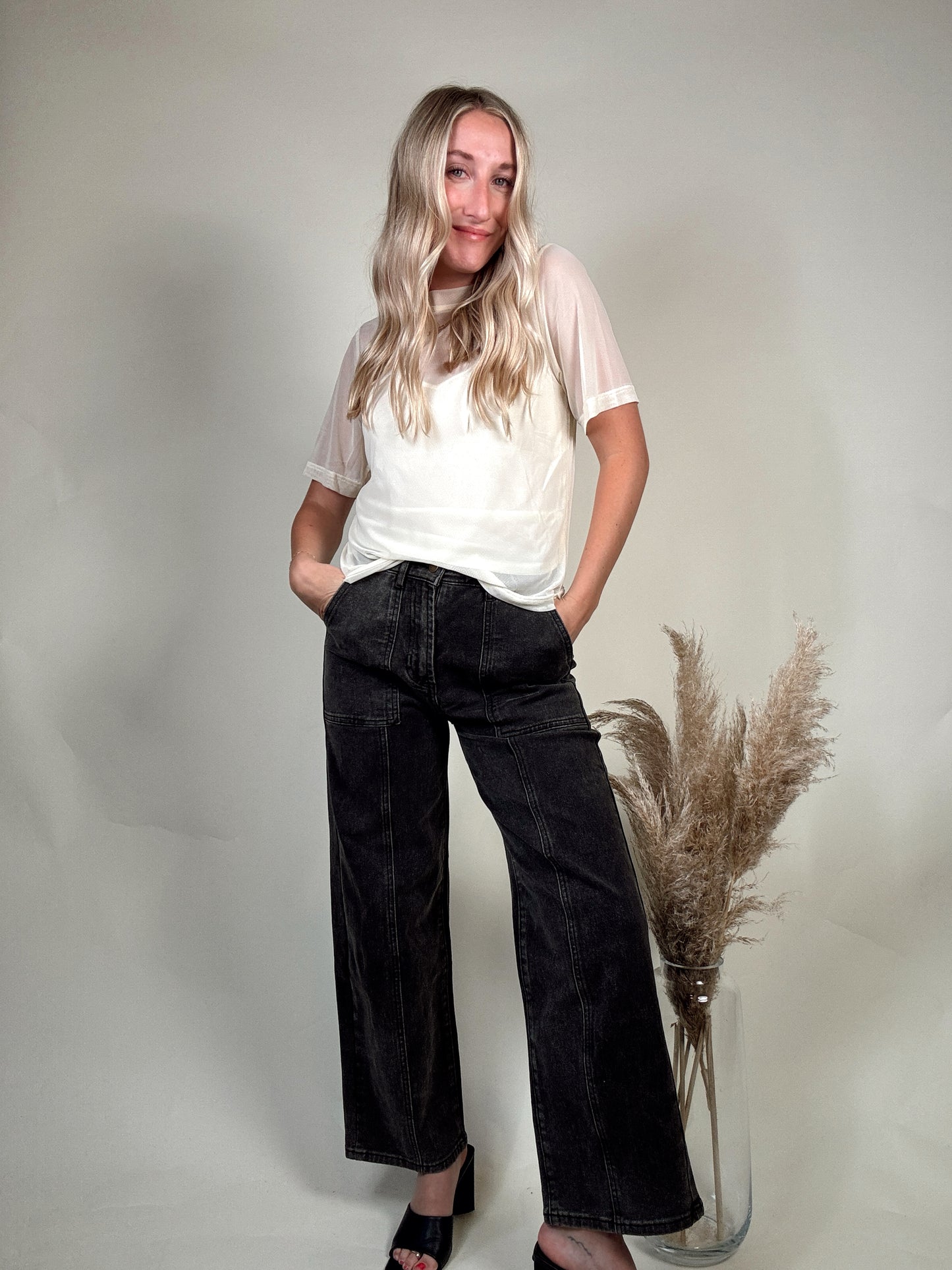 Paneled Stretch Jeans