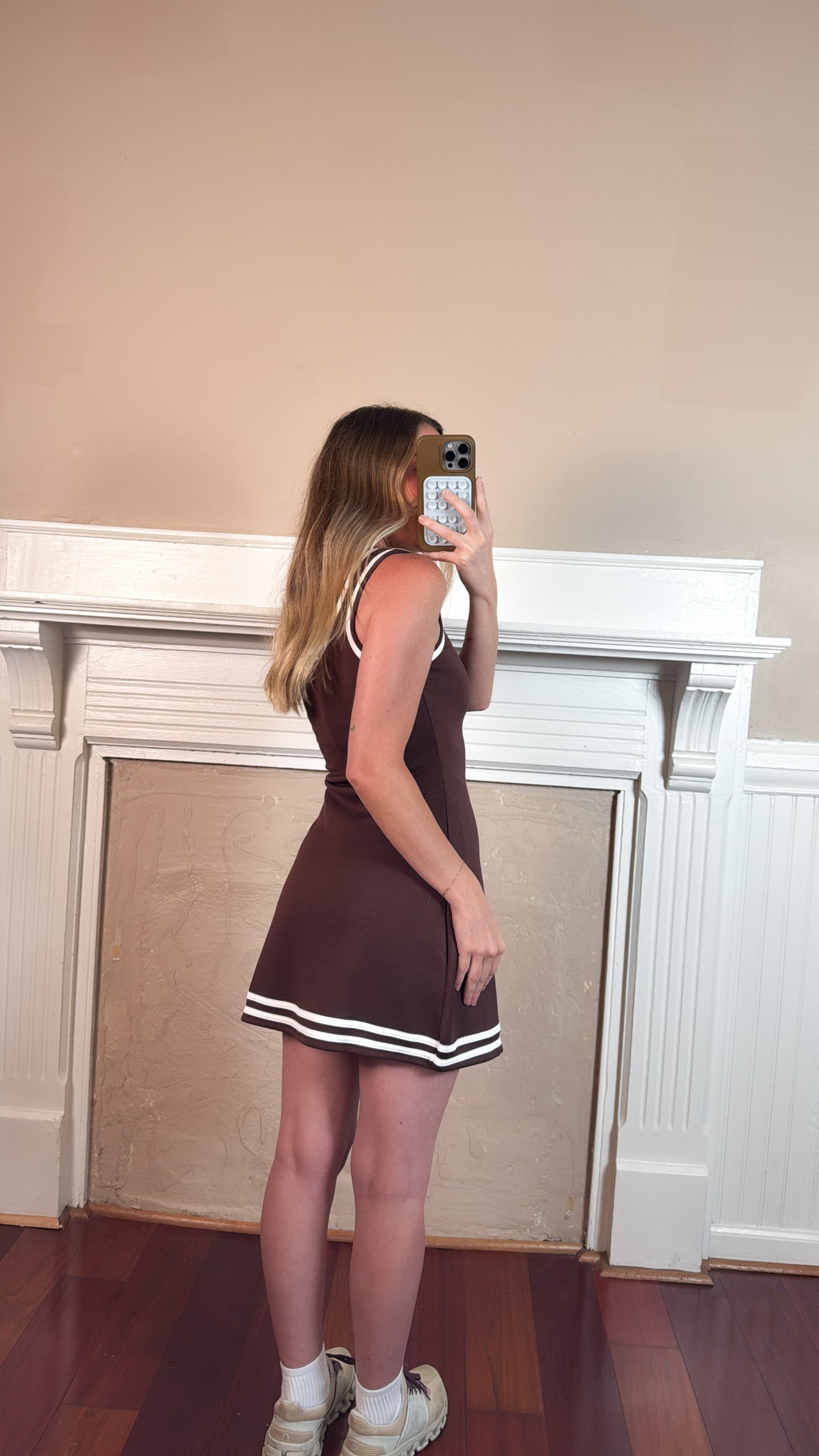 Scuba Mini Dress - Brown