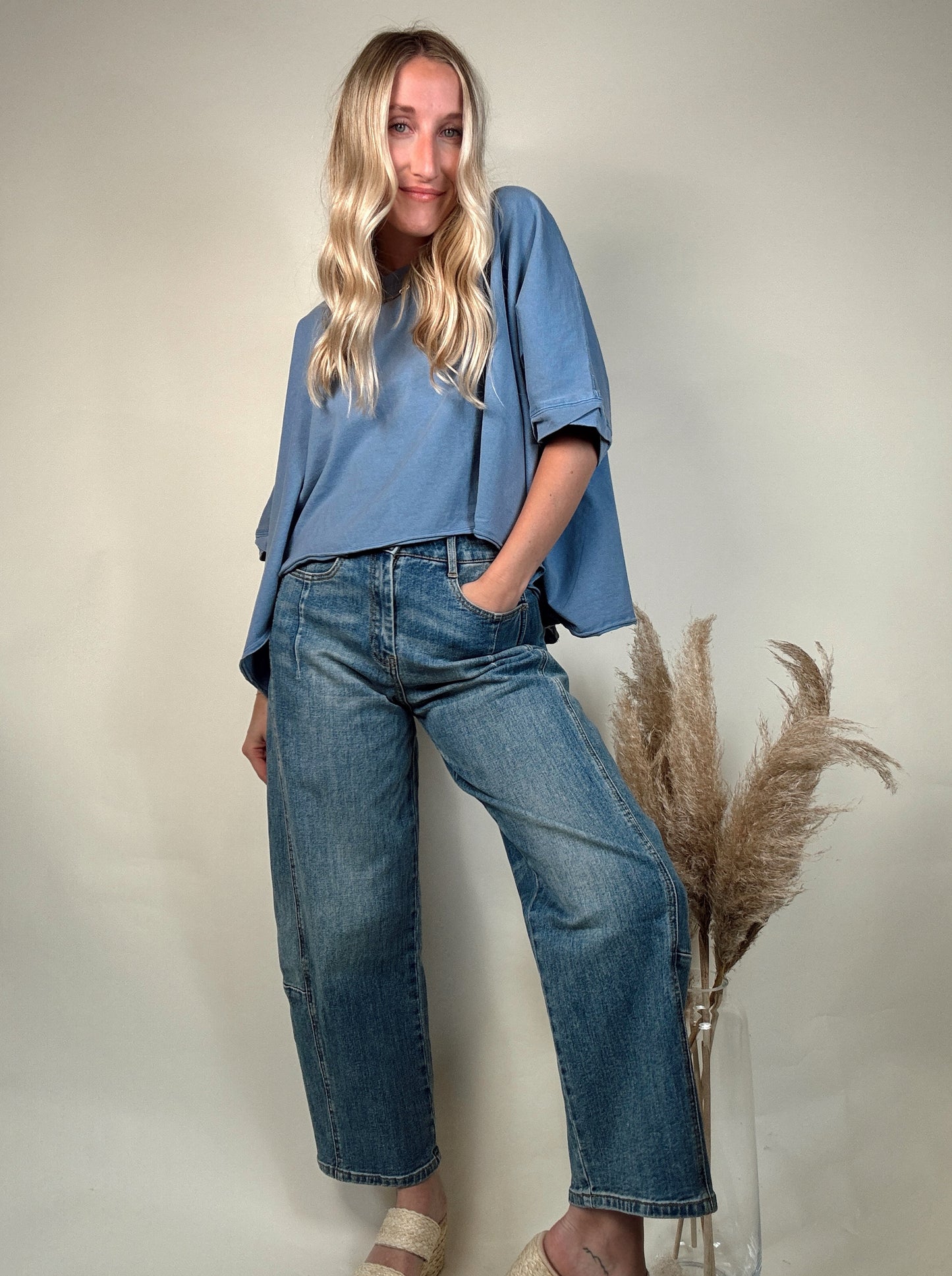 barrel jeans, free people barrel jeans, we the free, free people dupe, boho clothing