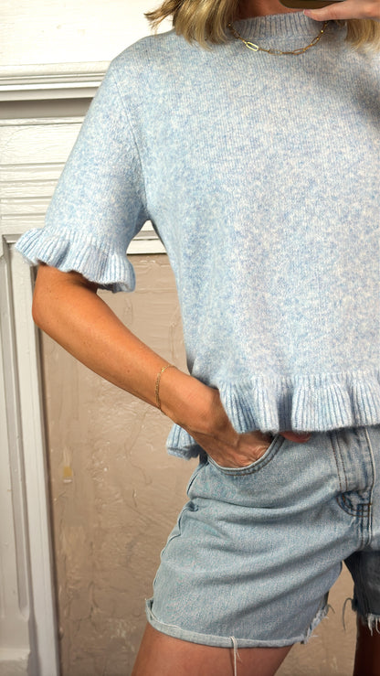 Ruffle Hem Knit Tee