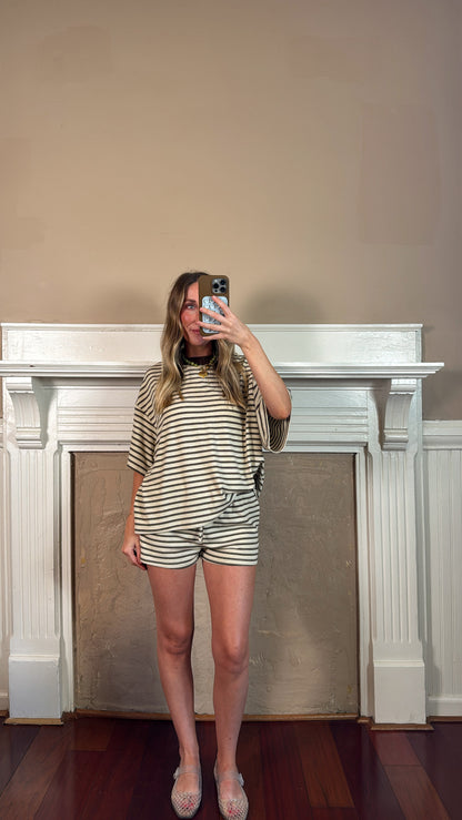 Brownie Striped Top and Shorts set