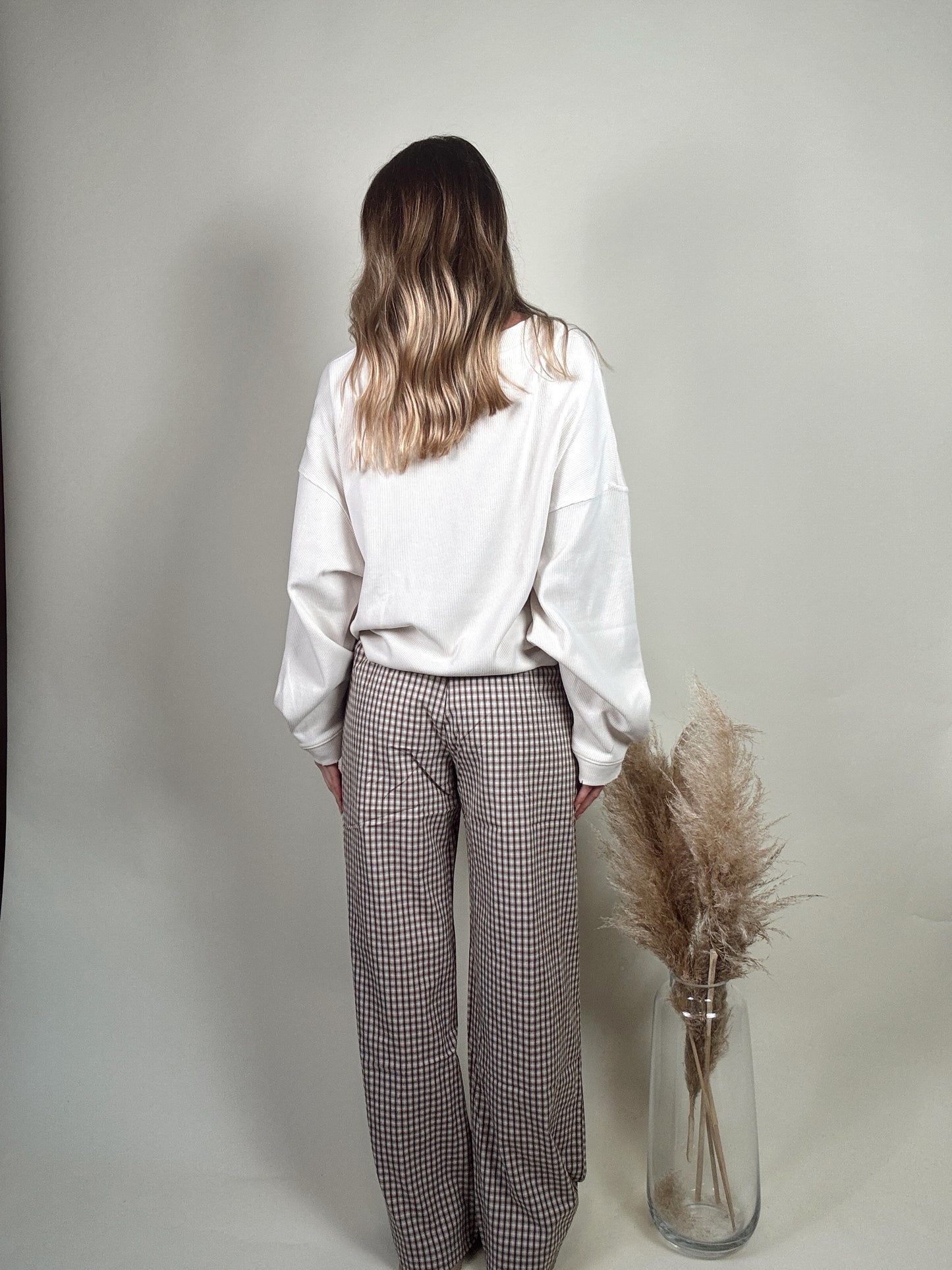 Brown Gingham Pants