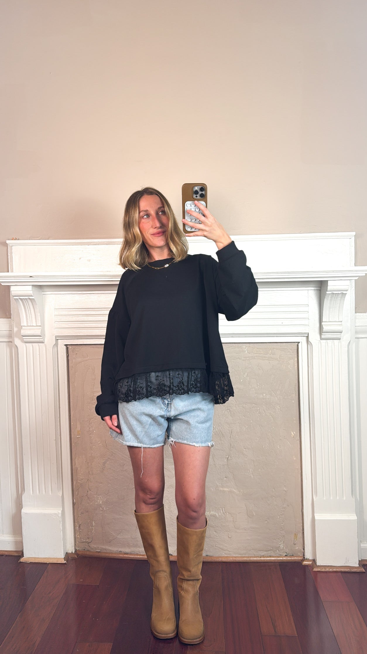 Lace Crew Neck