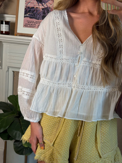 V-Neck Ruffle Blouse