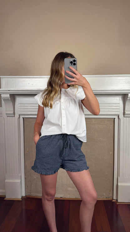 Plaid Ruffle Hem Shorts