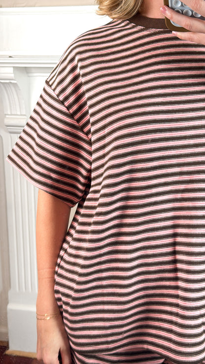 Raspberry Chocolate Striped Top