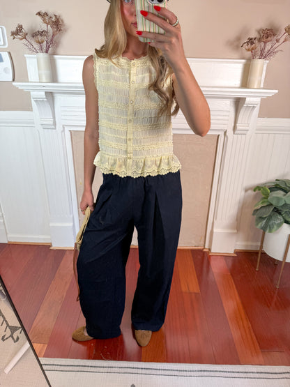 Linen Tuck Pants