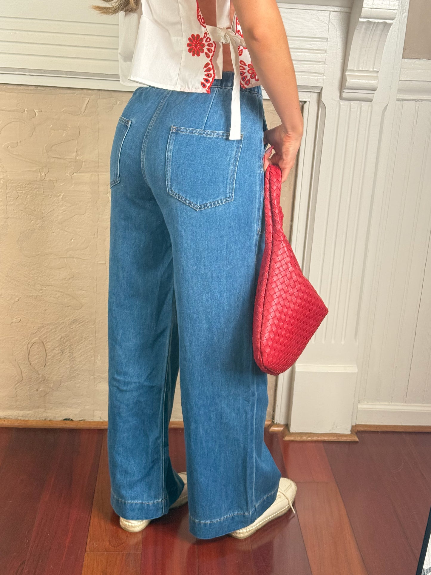 Drawstring Denim Pants