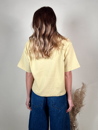 Short Sleeve Boxy Top - Lemon