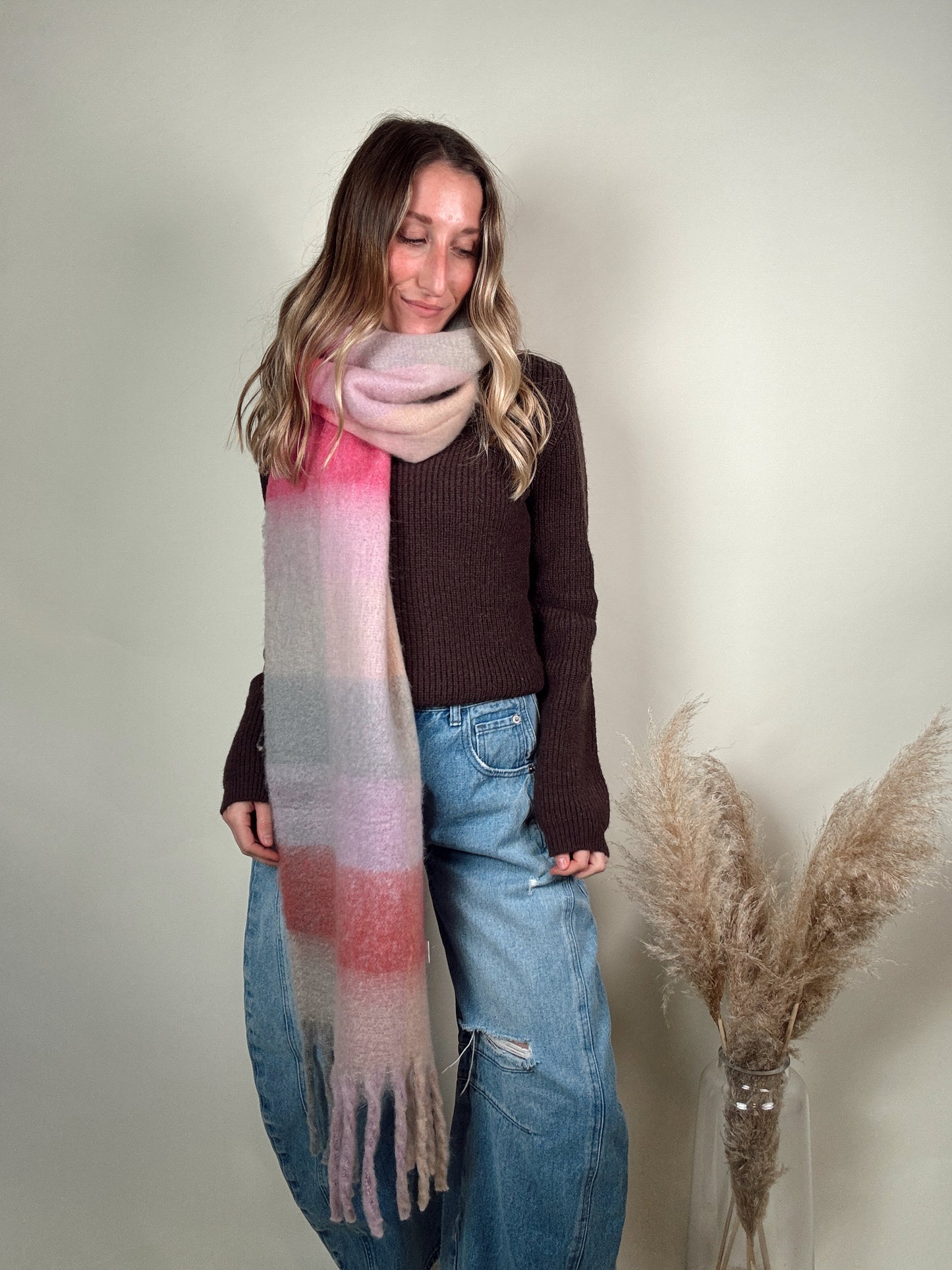 Beaufort Gingham Scarf - Lavender Pink