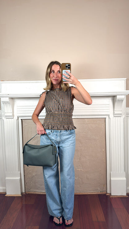 Gingham Smocked Tank