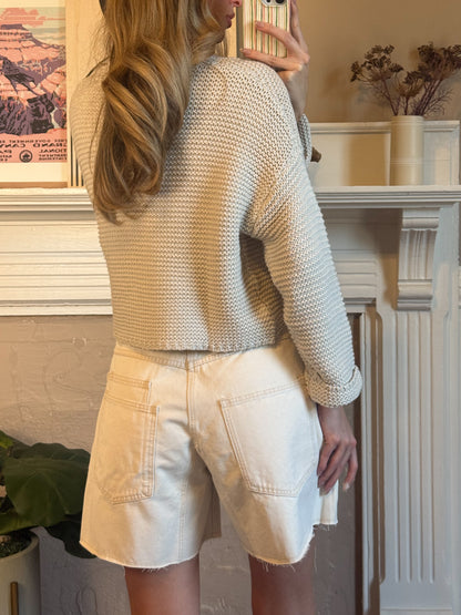 Cassie Crochet Sweater - French Oak