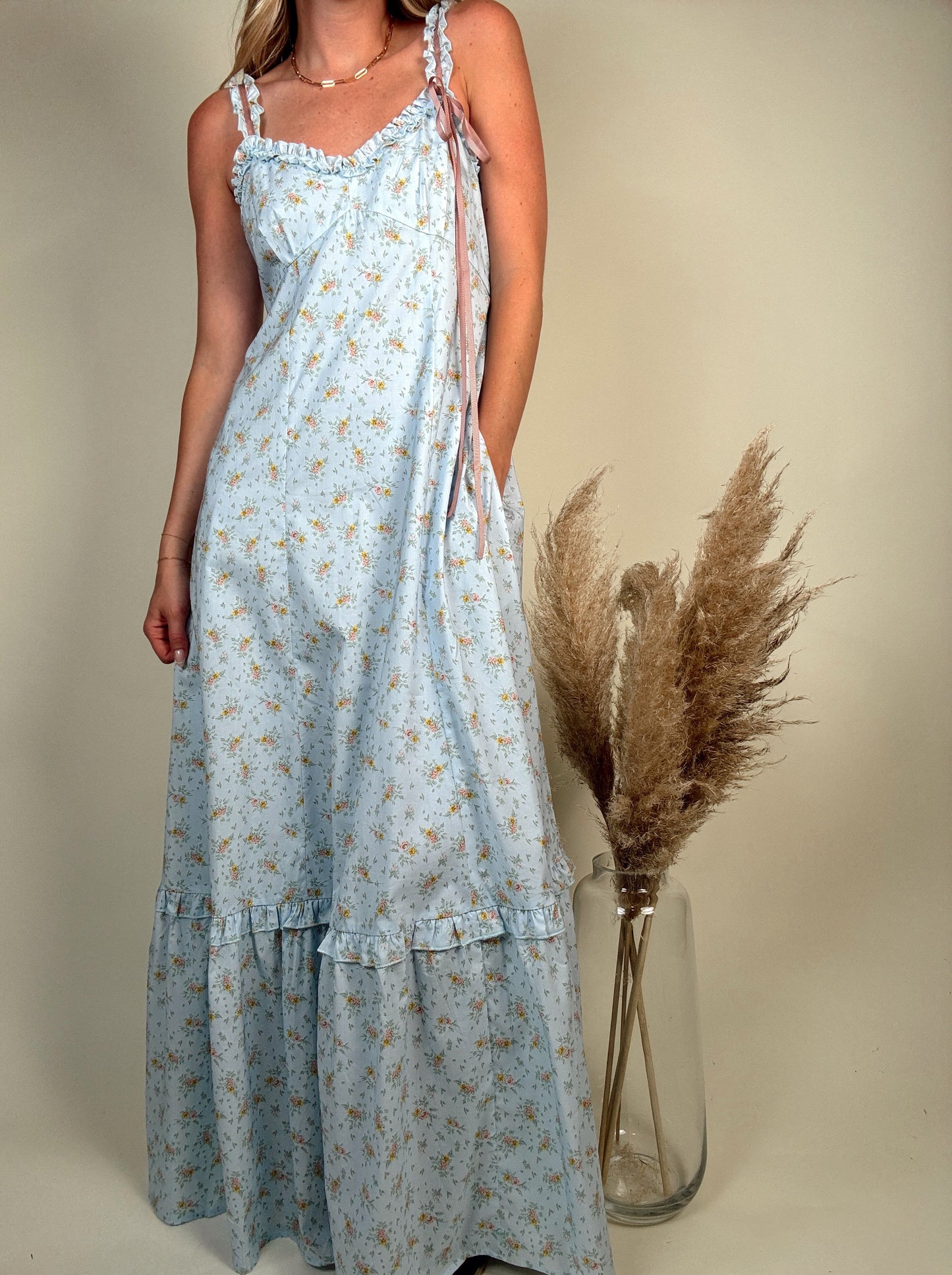 Everlasting Ruffled Maxi Dress - Blue