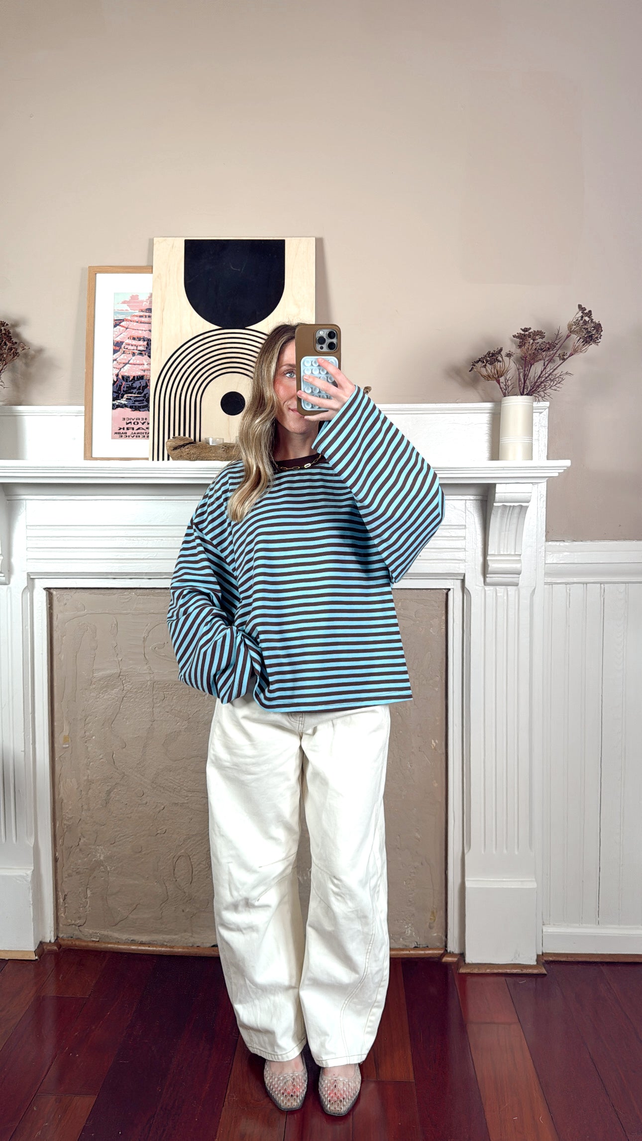 Oversized Striped Basic Top