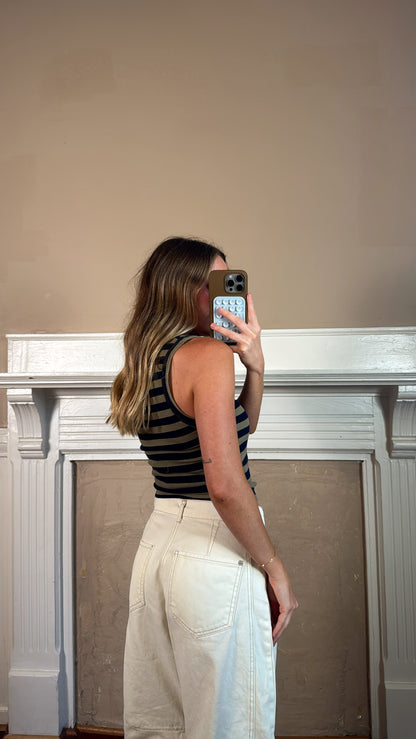 Mia Striped Ribbed Tank