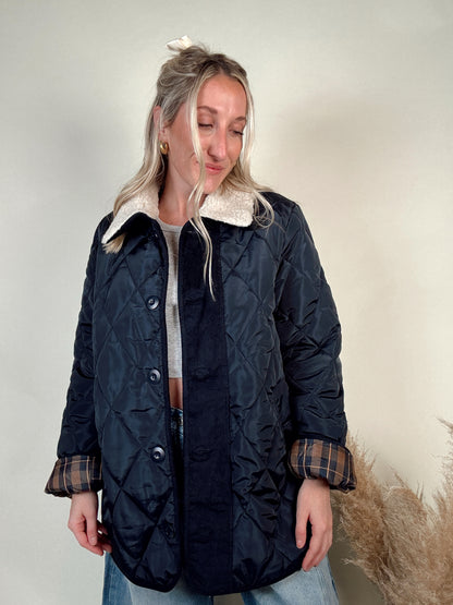 Navy Quilted Jacket