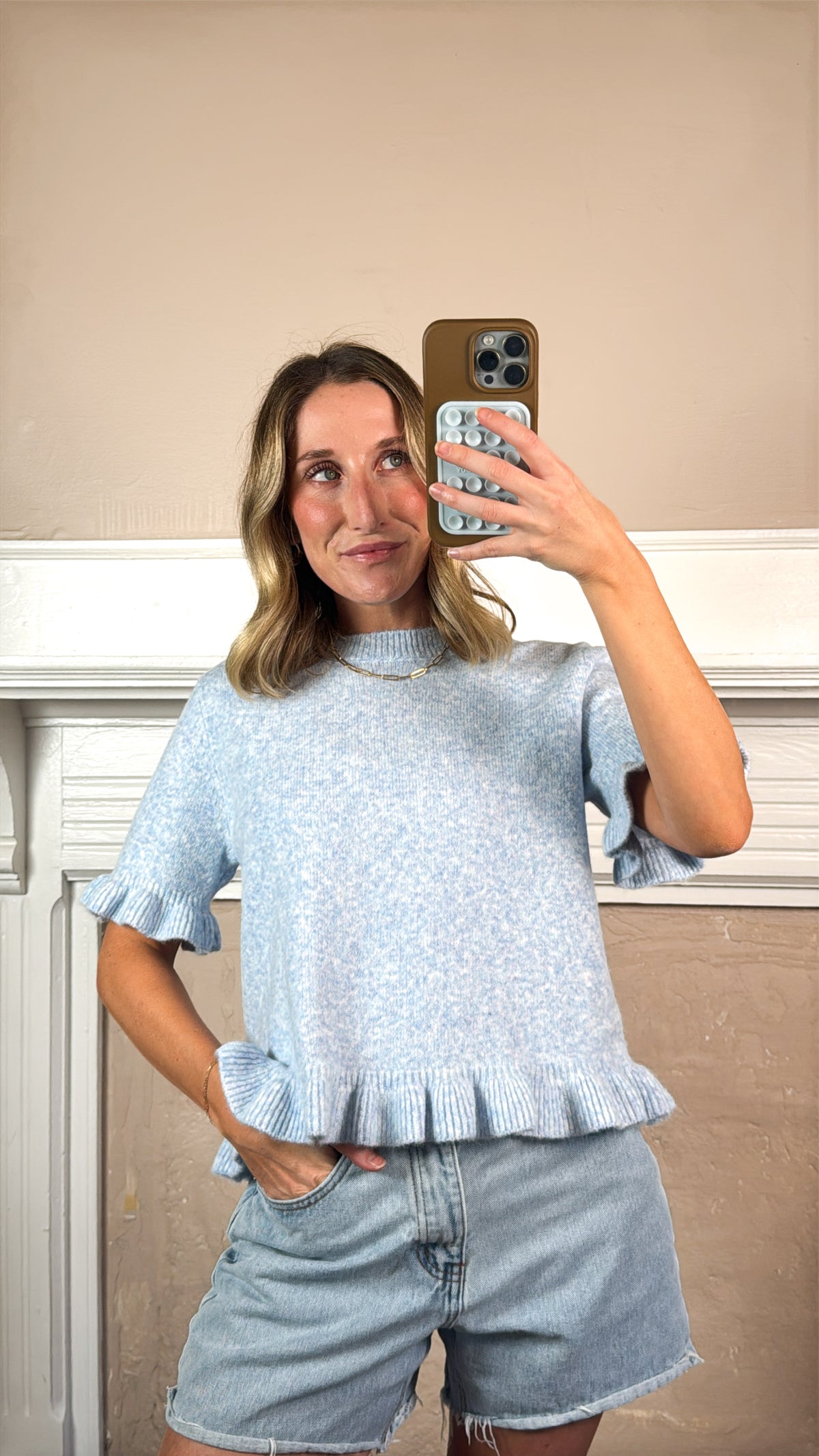 Ruffle Hem Knit Tee