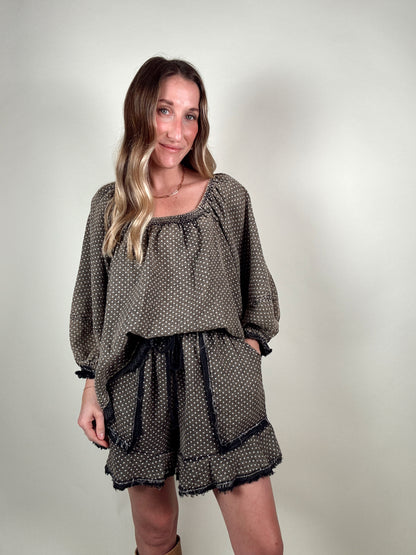 Polka Dot Top and Shorts Set