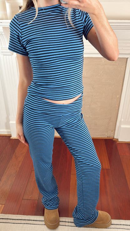 Selina Stripe Knit Pants Set