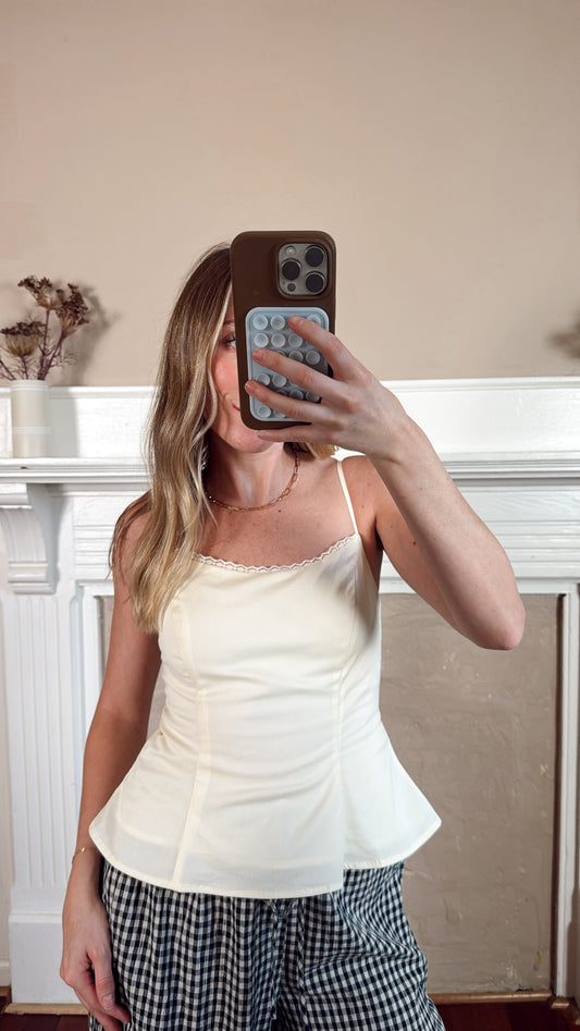 Johnny Sleeveless Peplum Cami Top