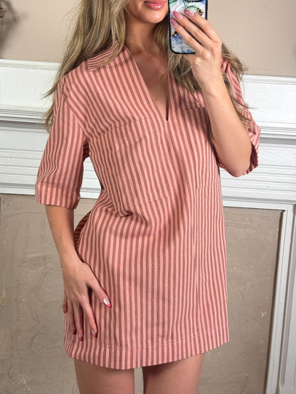 Carlie Stripe Collard Dress