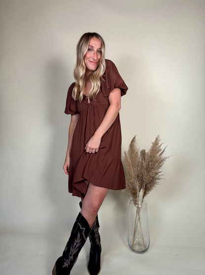 Blakely Bubble Sleeve Mini Dress