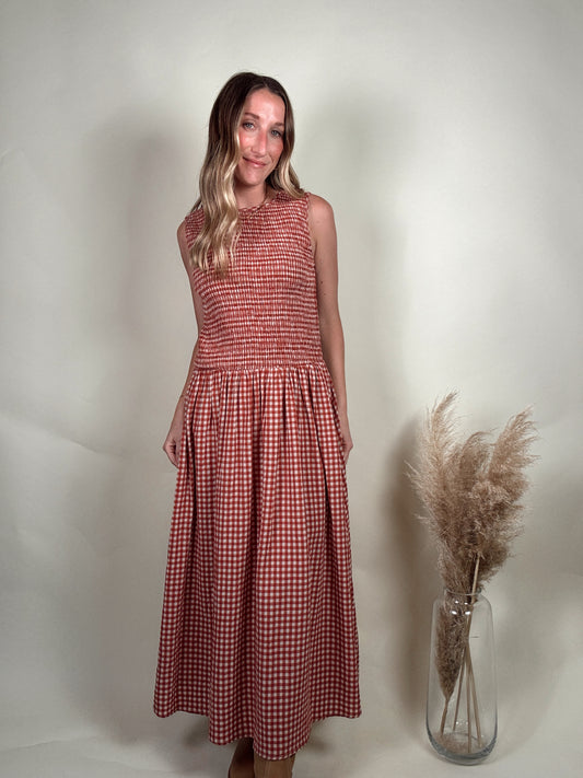 Sayler Gingham Smocked Dress