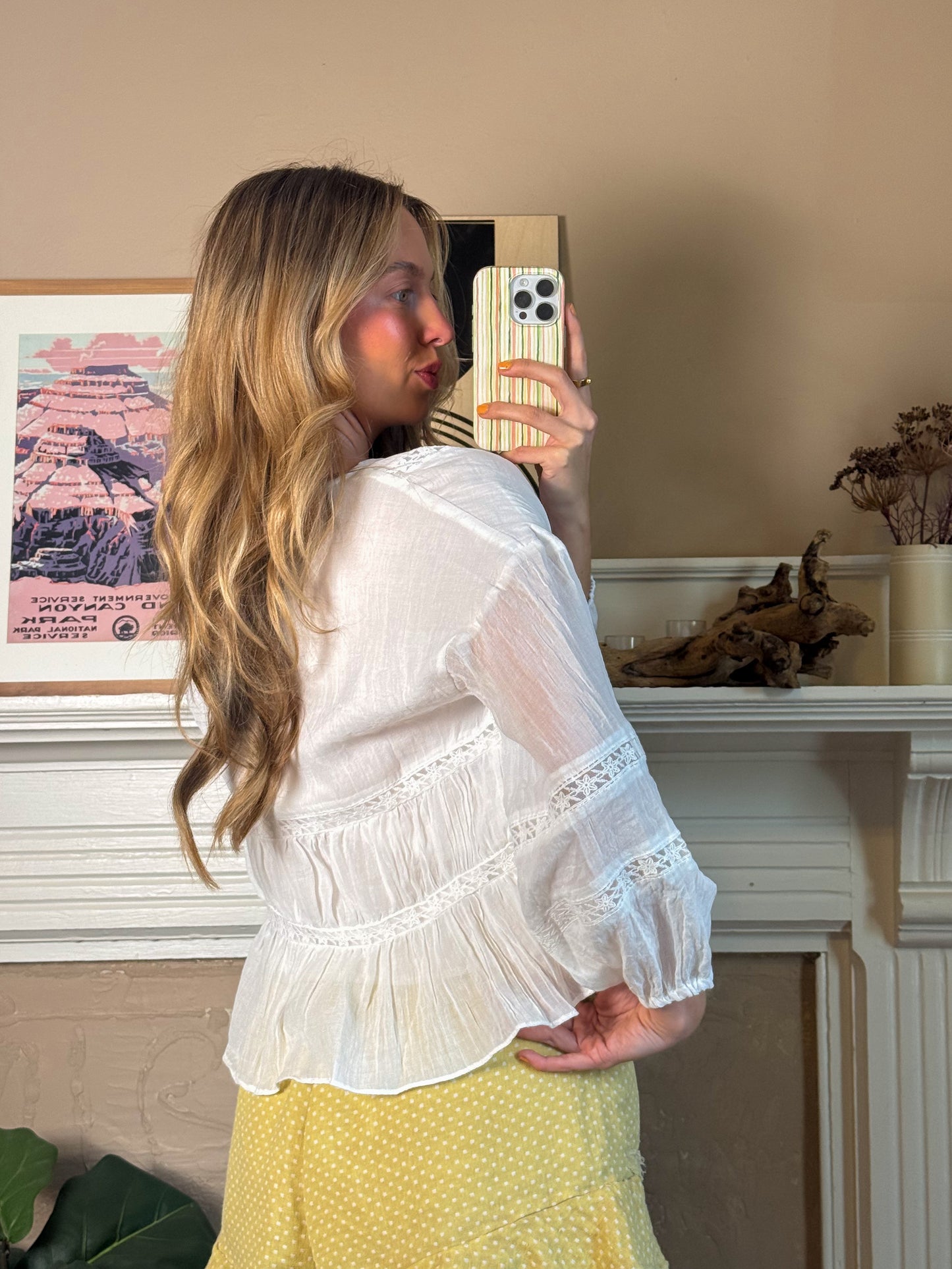 V-Neck Ruffle Blouse