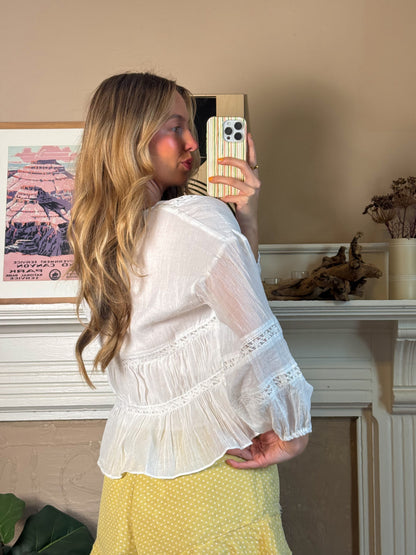 V-Neck Ruffle Blouse