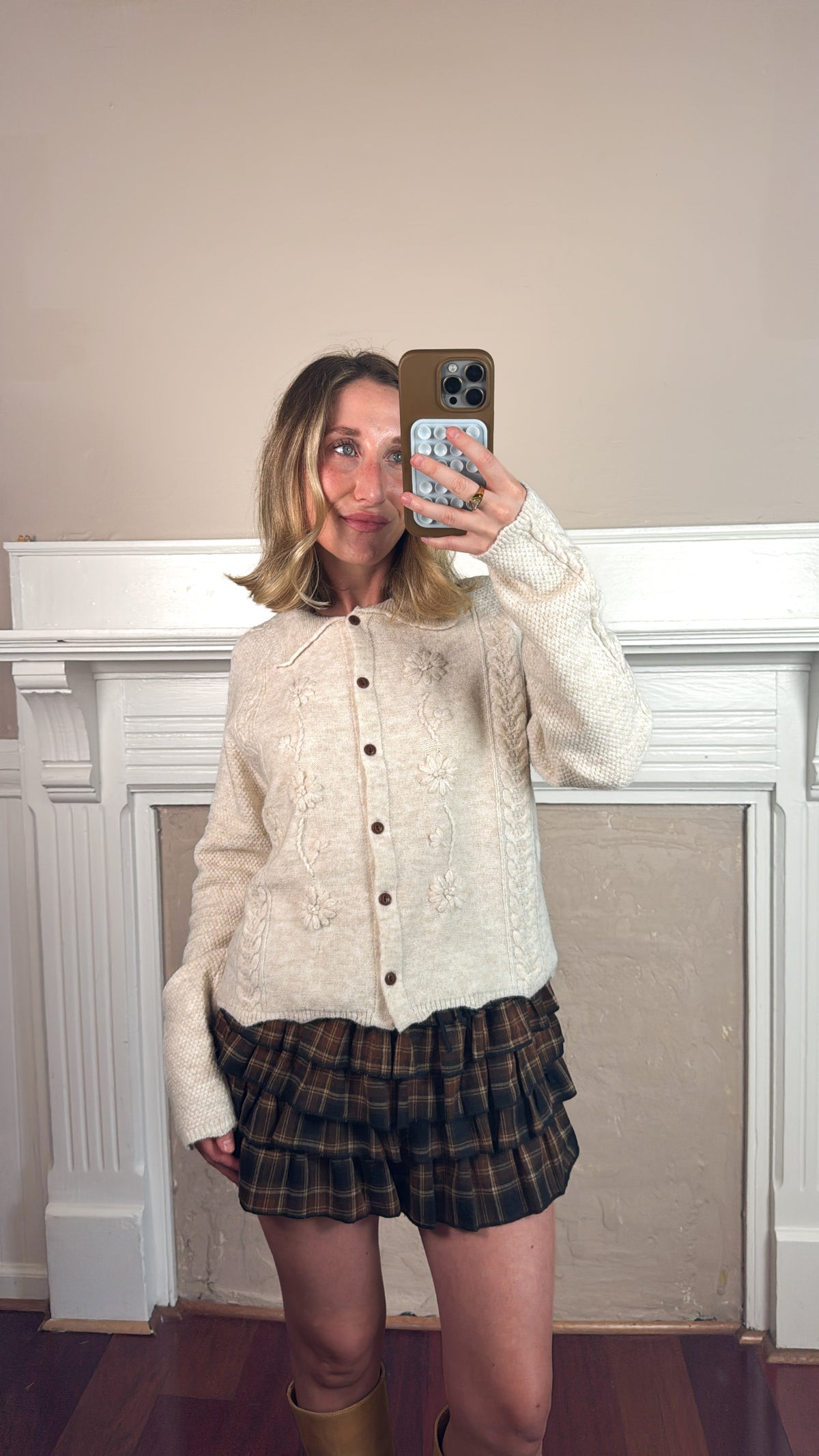 Plaid Tiered Ruffle Mini Shorts