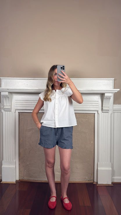 Plaid Ruffle Hem Shorts