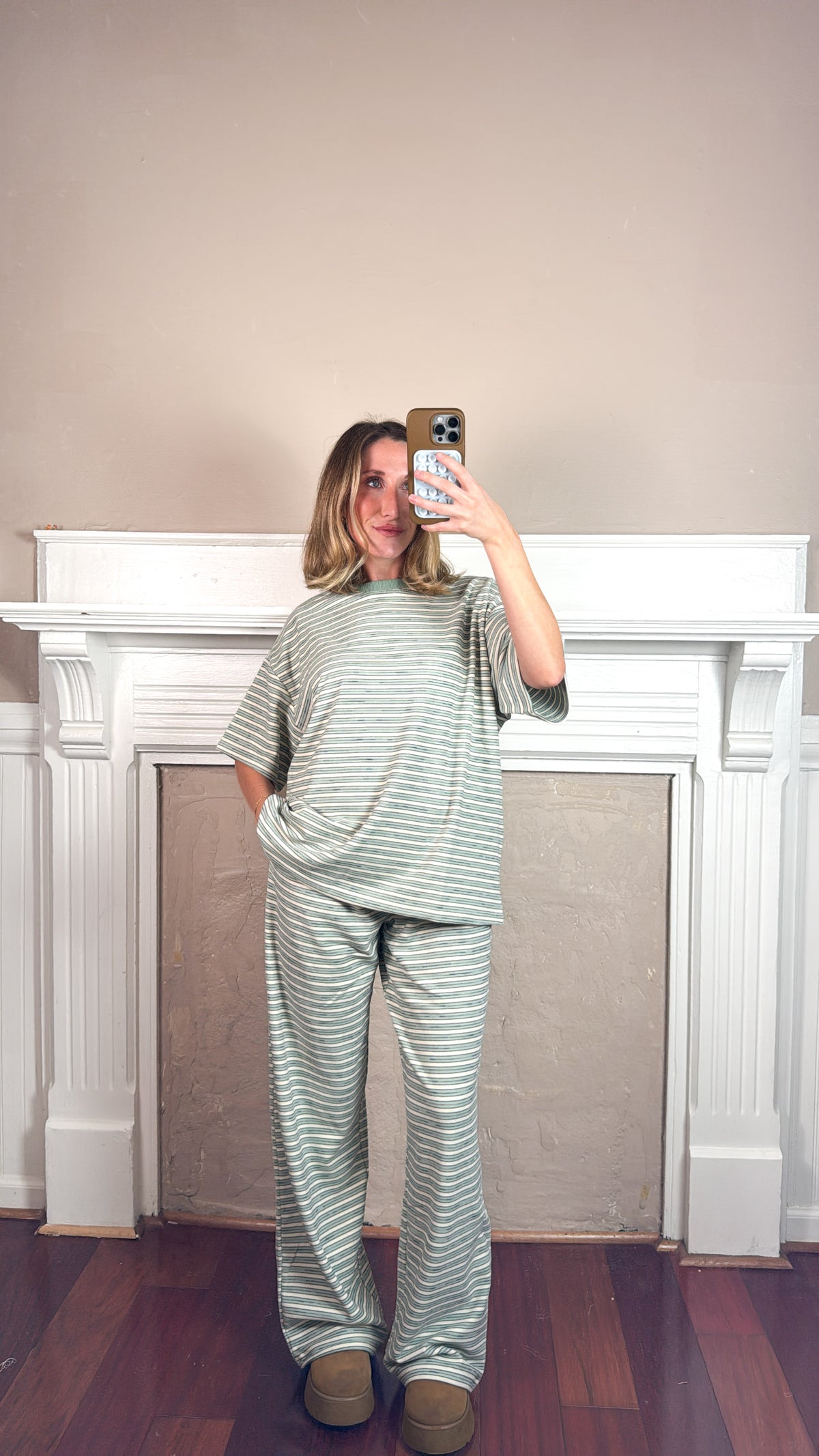 Mint Chip Striped Top