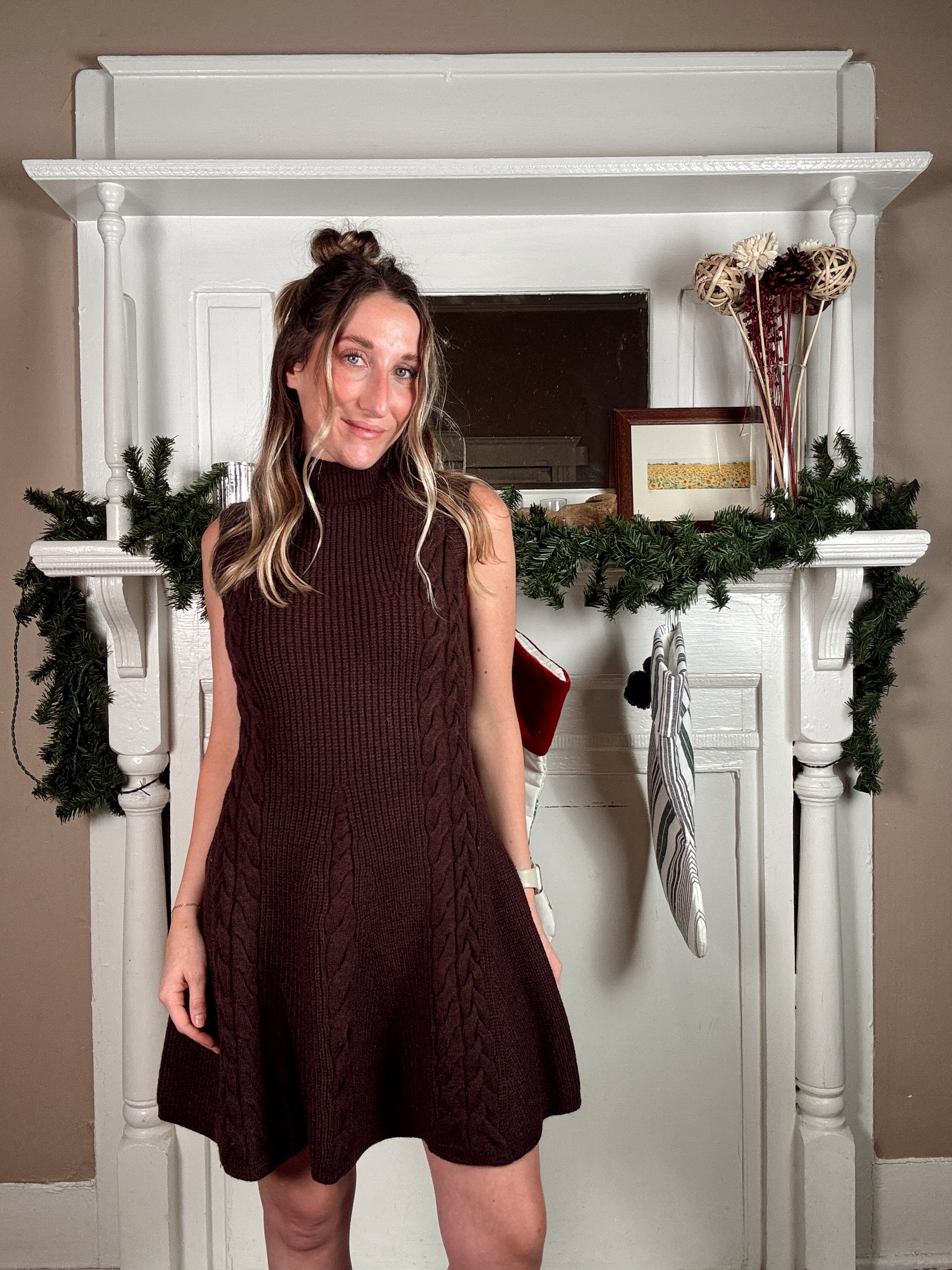 Macy Mock Neck Cable Knit Dress – Urban Nomad Boutique